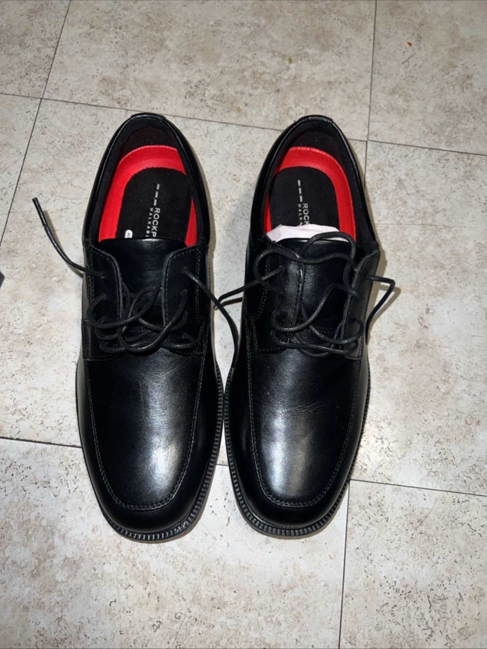Rockport Men’s Black Leather Lace-Up Dress Shoes 9W